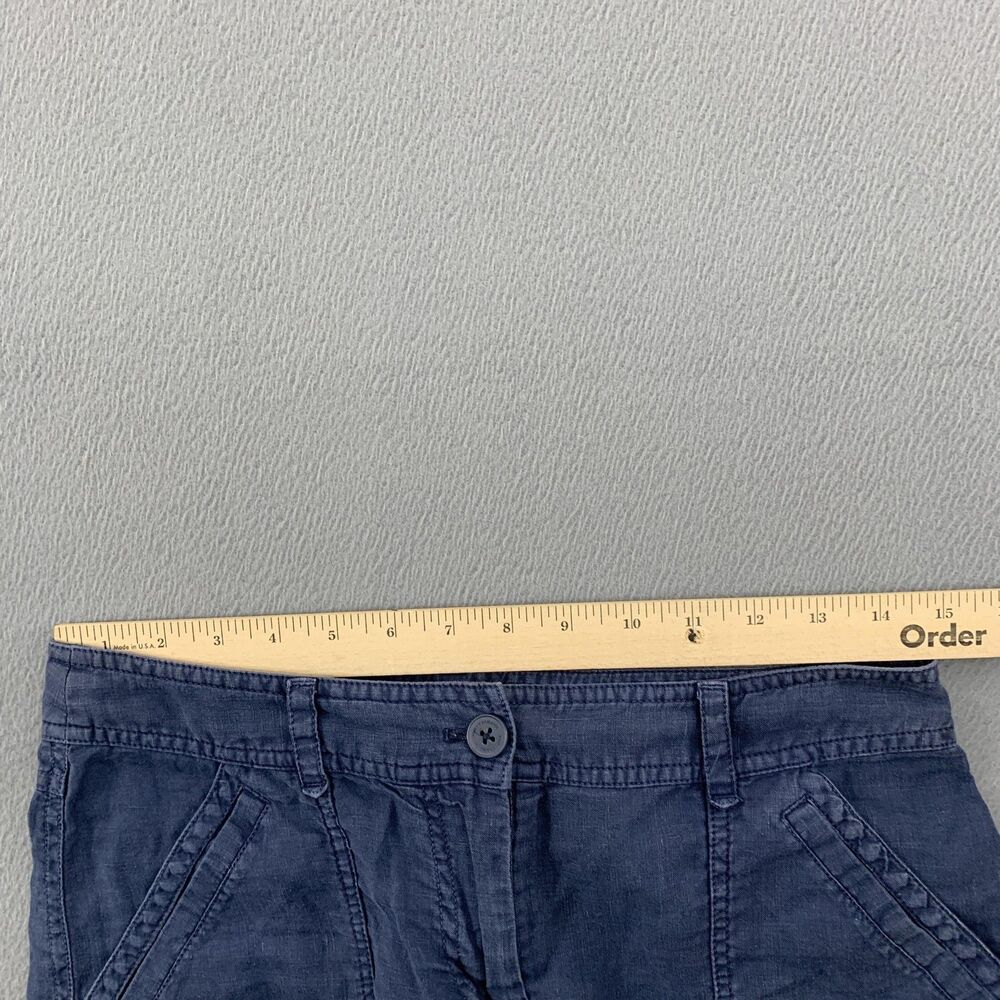 Tommy Bahama Linen Shorts Womens 2 Slate Blue Casual Utility Patch Pockets Beach - Picture 8 of 14
